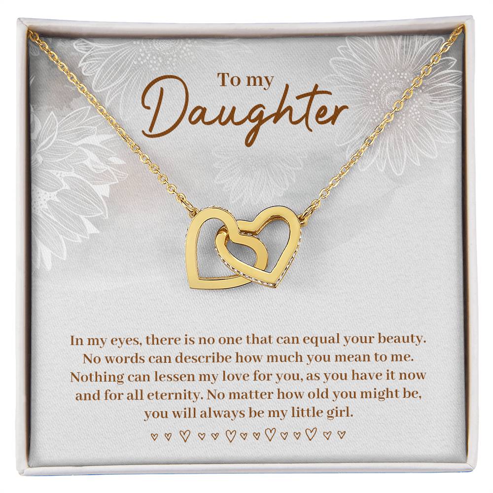 To Daughter - In my eyes - Interlocking Hearts Necklace