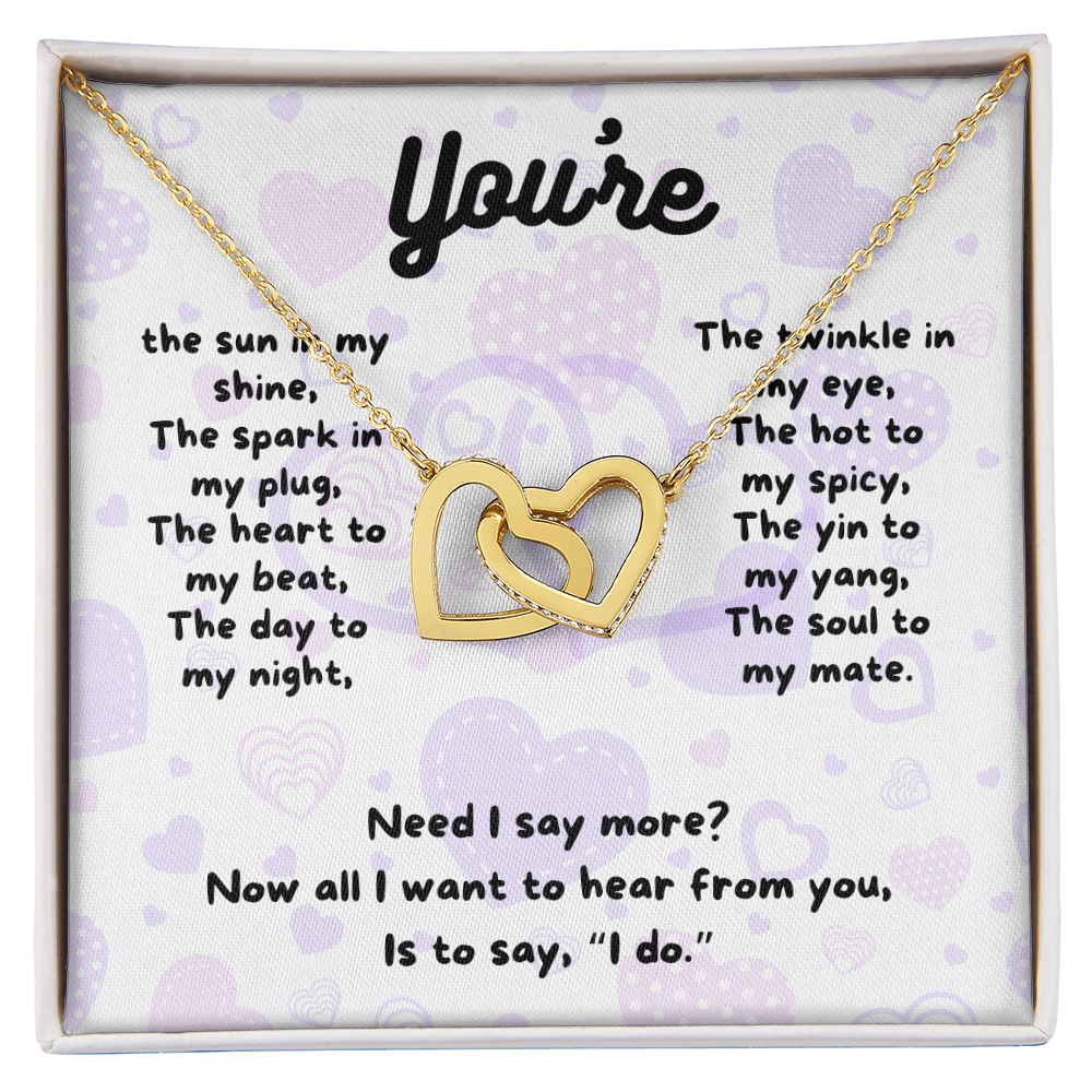 Love - You're the sun - Interlocking Hearts Necklace