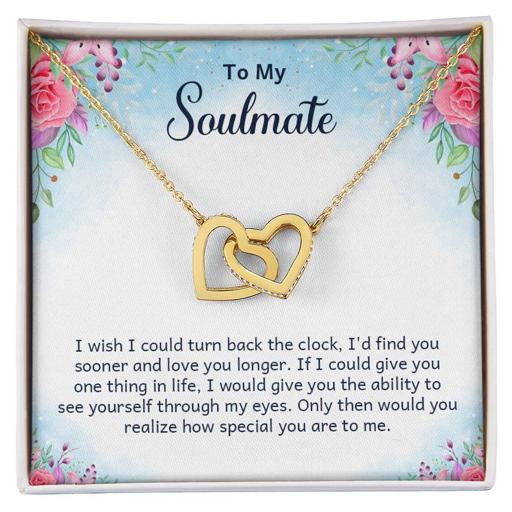 To Soulmate - I wish - Interlocking Hearts Necklace