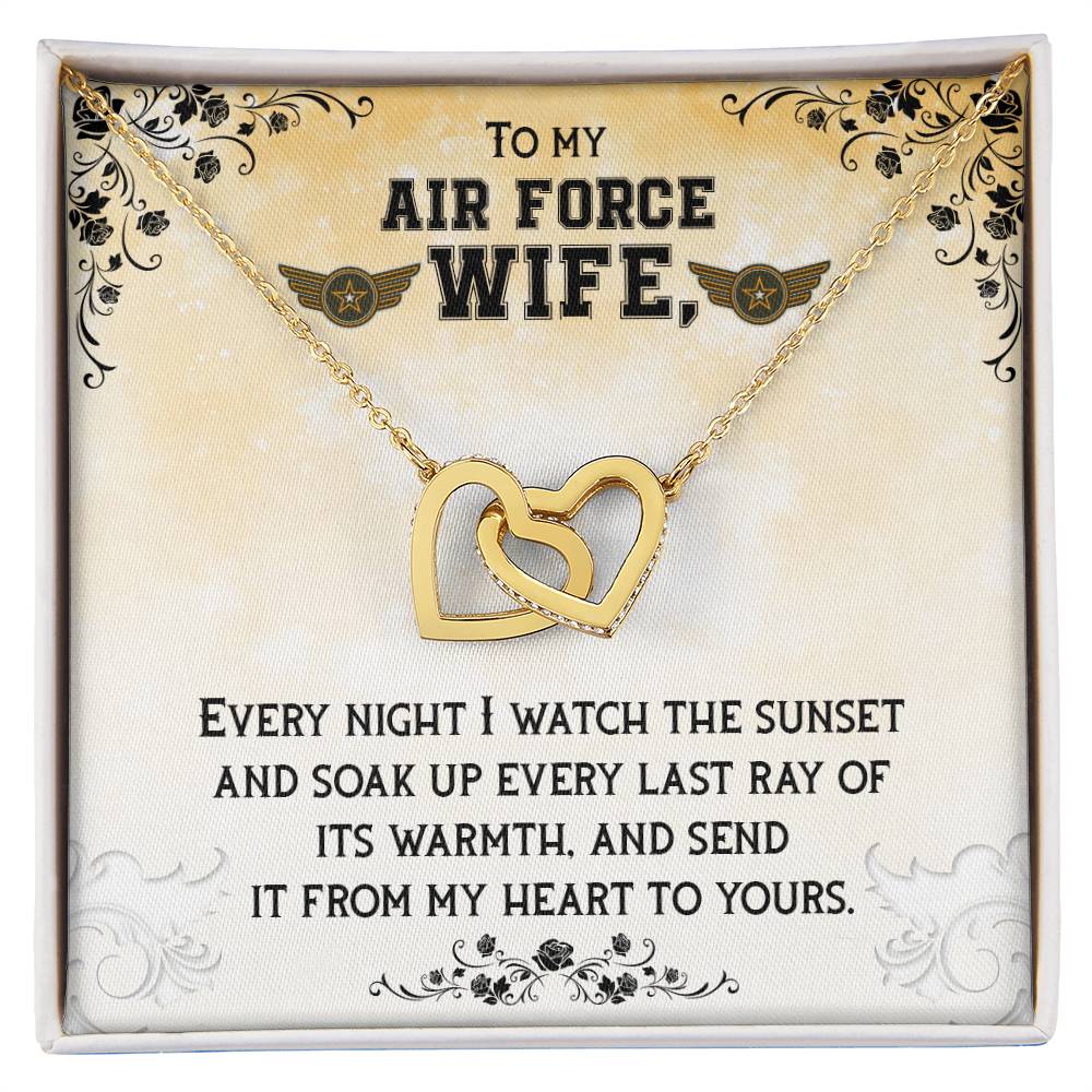 To Air Force Wife - Every night - Interlocking Hearts Necklace