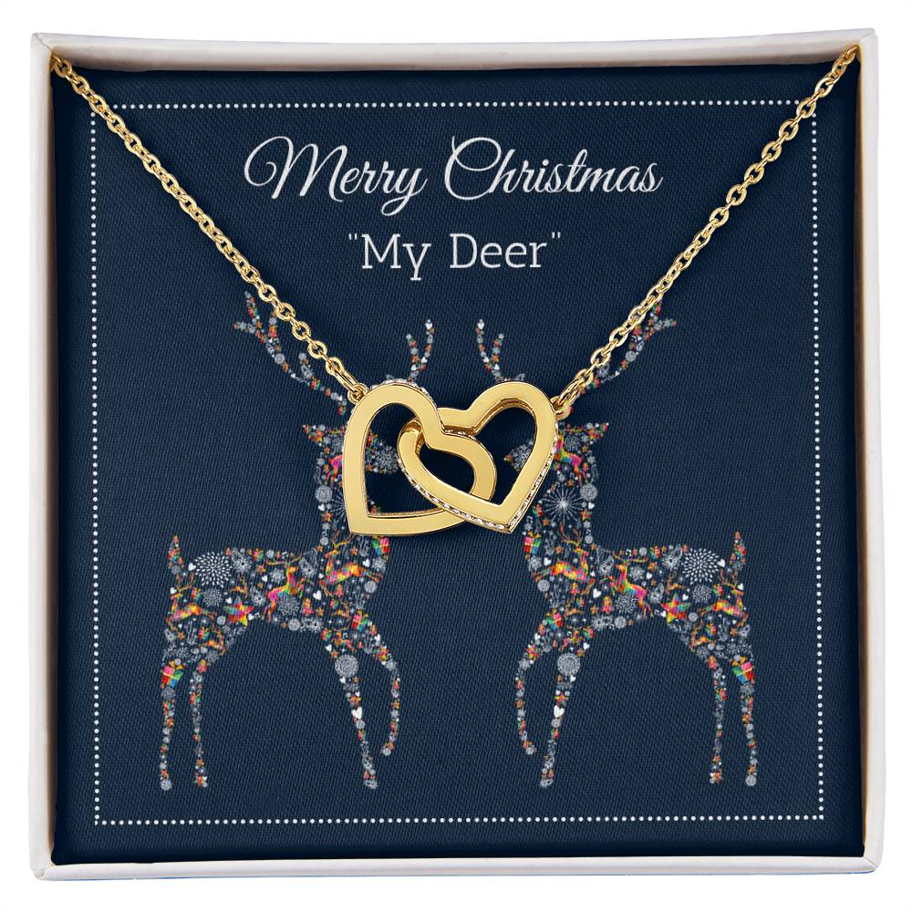 My Deer - Merry Christmas - Interlocking Hearts Necklace