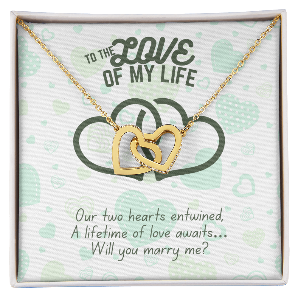 To the love of my life - Our two hearts - Interlocking Hearts Necklace