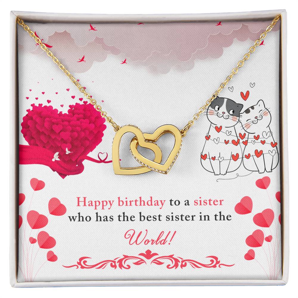 Birthday - To a sister - Interlocking Hearts Necklace