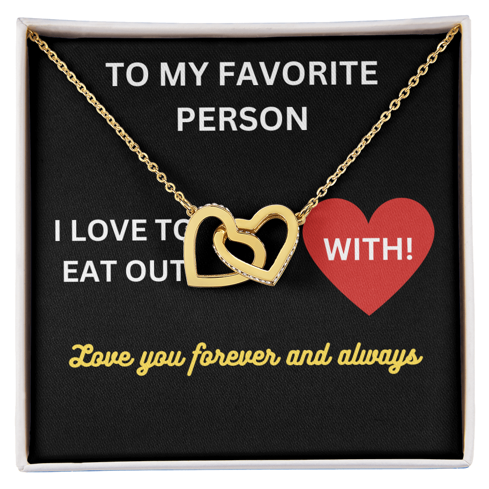 Love - My favorite person - Interlocking Hearts Necklace