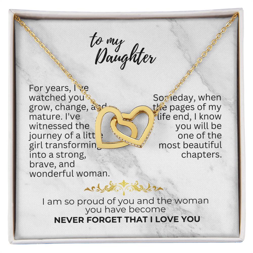 To Daughter - For years - Interlocking Hearts Necklace