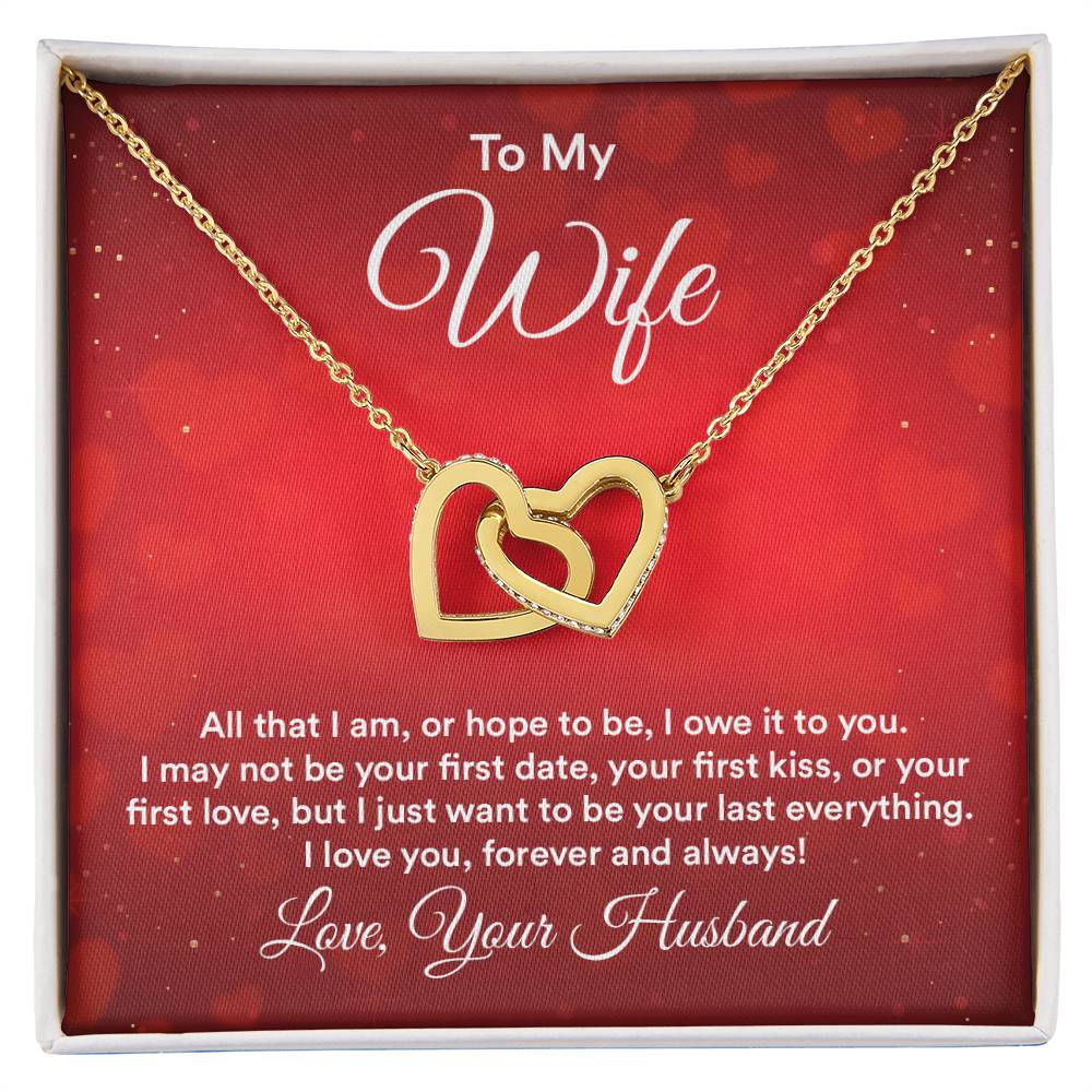 To Wife - All that I am - Interlocking Hearts Necklace