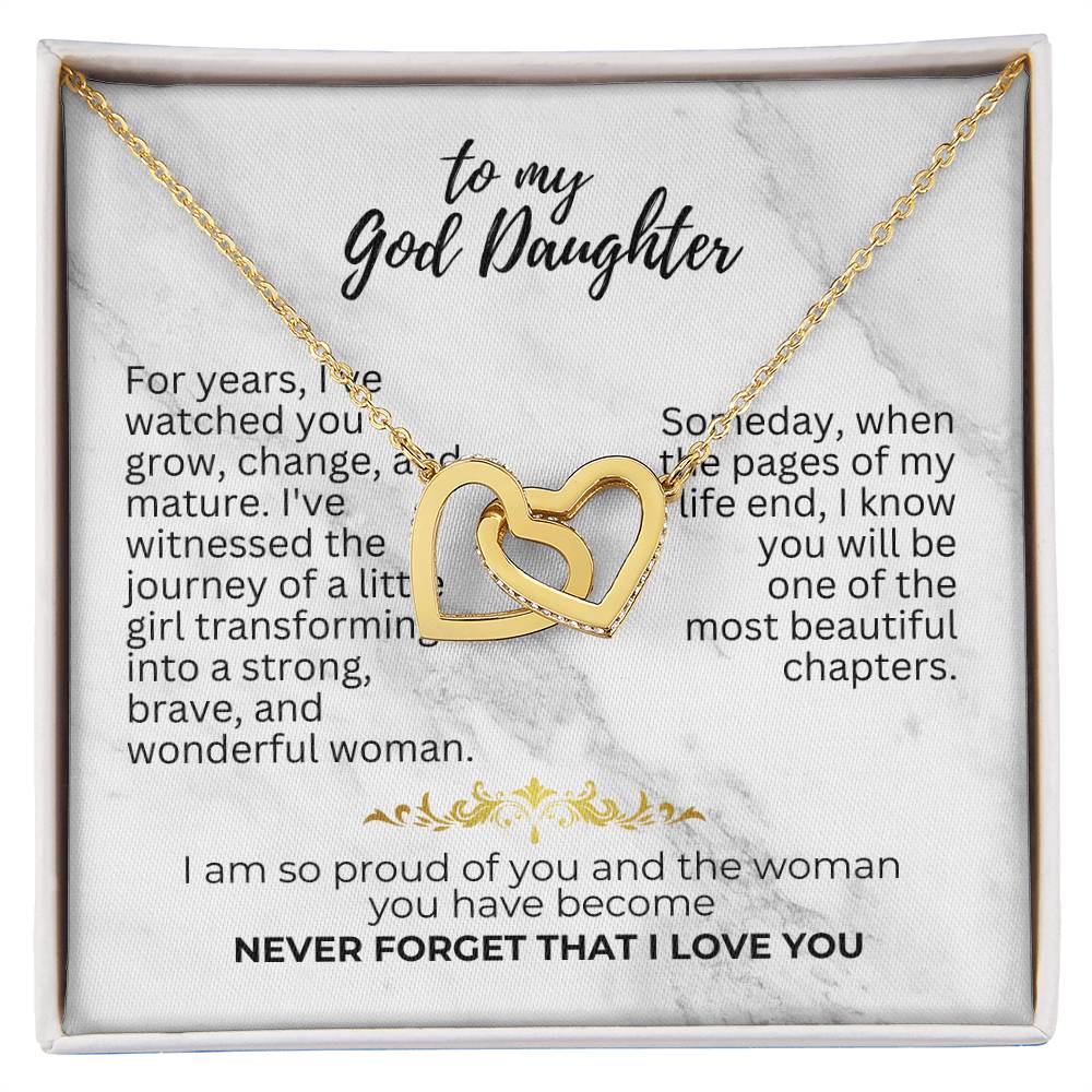 To God Daughter - For years - Interlocking Hearts Necklace