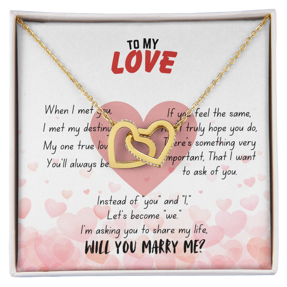 To my love - When I met you - Interlocking Hearts Necklace