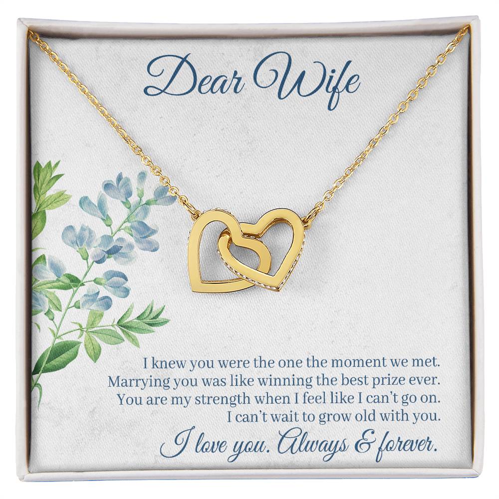 To Wife - I knew you were - Interlocking Hearts Necklace