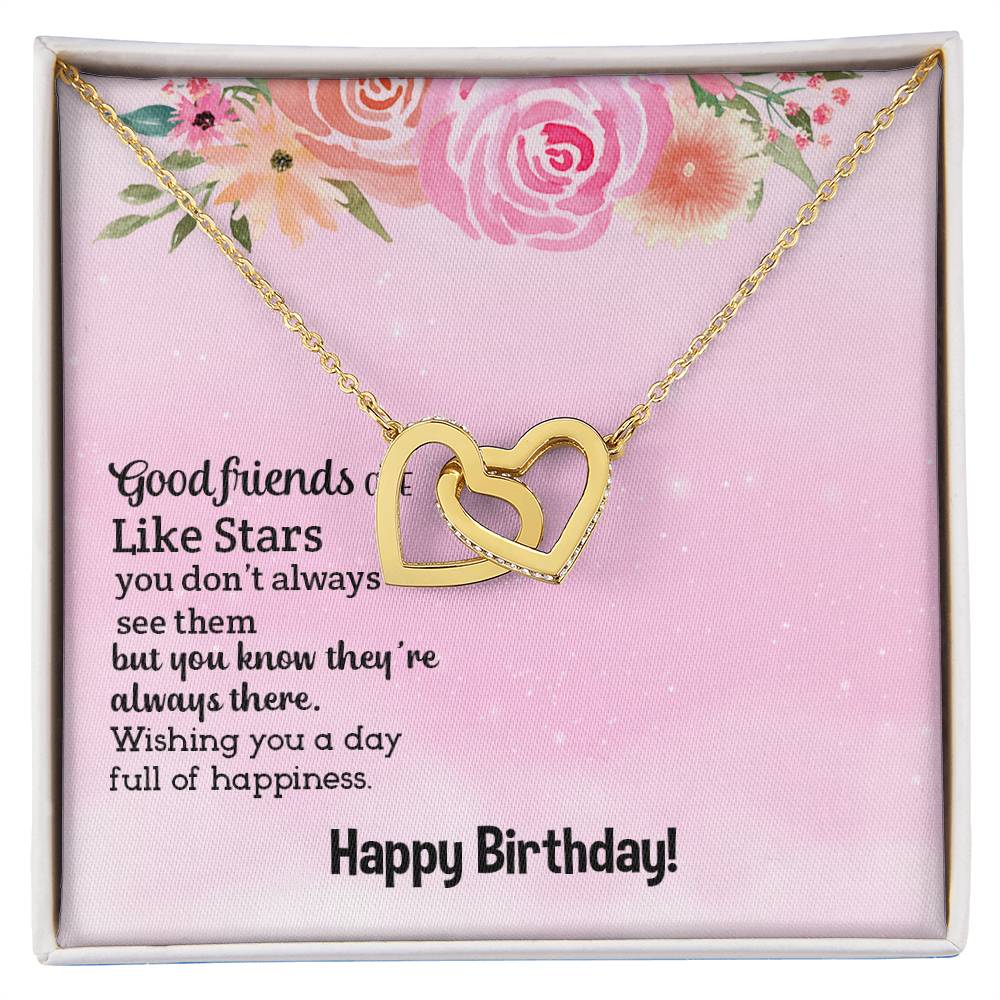 Birthday - Good friends - Interlocking Hearts Necklace