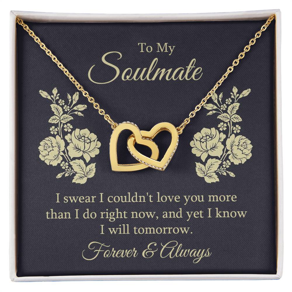 To Soulmate - I swear - Interlocking Hearts Necklace