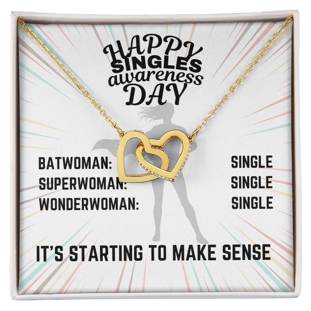 Happy Singles Awareness Day - Batwoman: Single - Interlocking Hearts Necklace