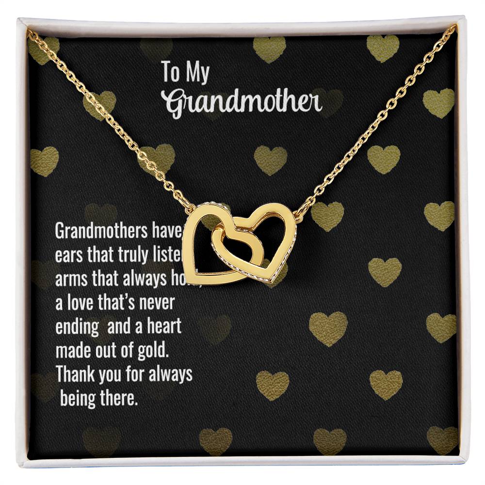 Grandmother - Grandmothers have - Interlocking Hearts Necklace