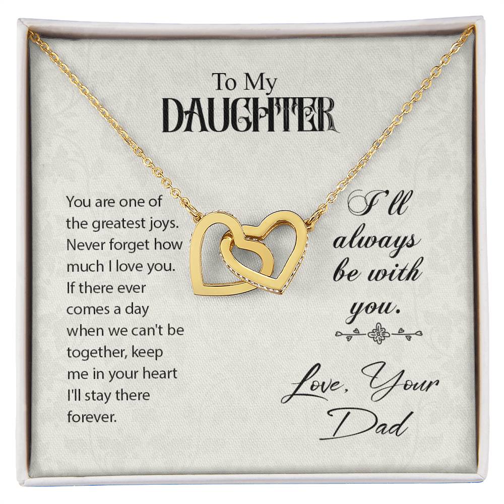 To Daughter - You are one - Interlocking Hearts Necklace