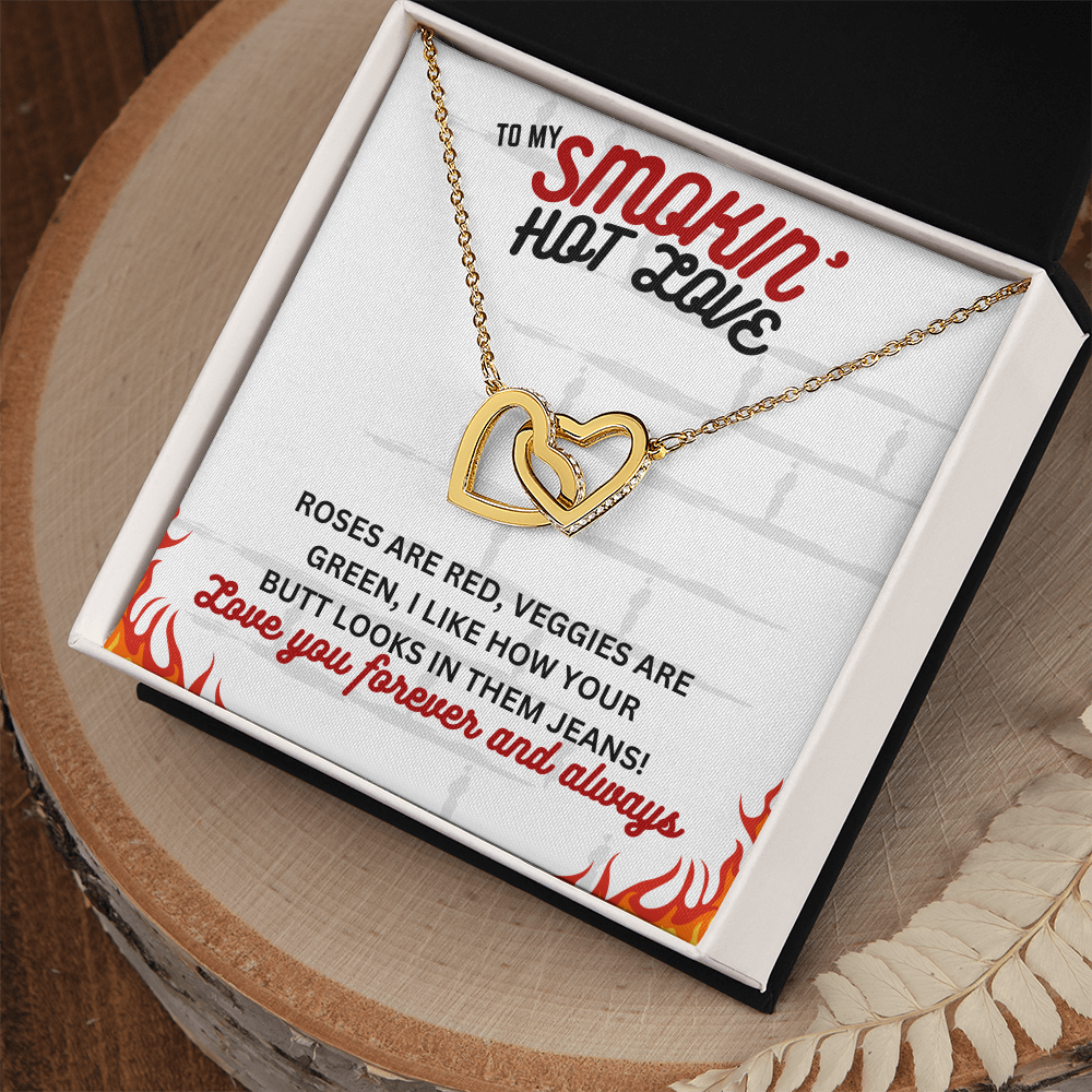 To Smokin' Hot Love - Roses are red - Interlocking Hearts Necklace