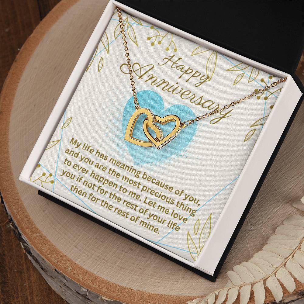 Anniversary - My life has meaning - Interlocking Hearts Necklace