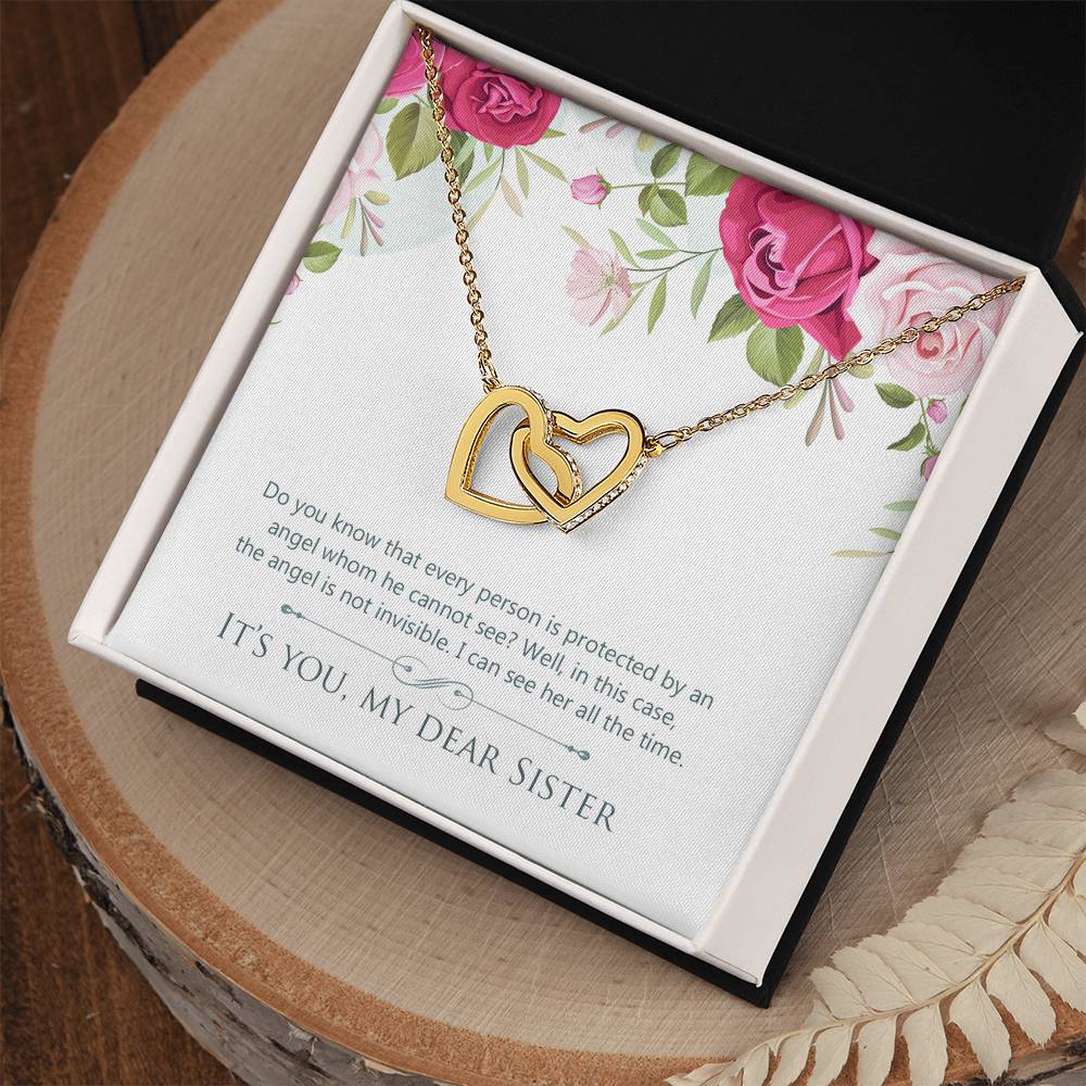 To Sister - Do you know - Interlocking Hearts Necklace