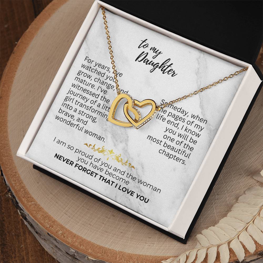 To Daughter - For years - Interlocking Hearts Necklace