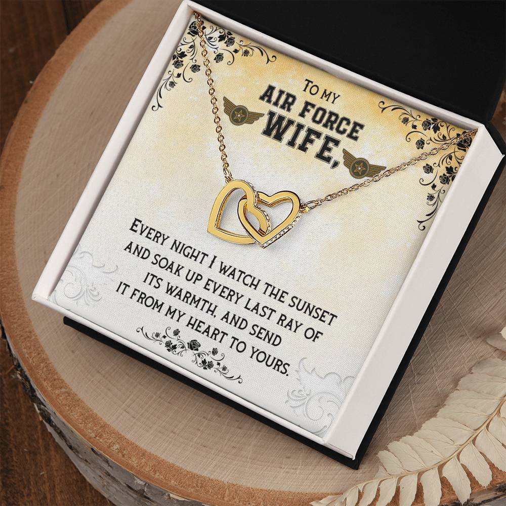 To Air Force Wife - Every night - Interlocking Hearts Necklace