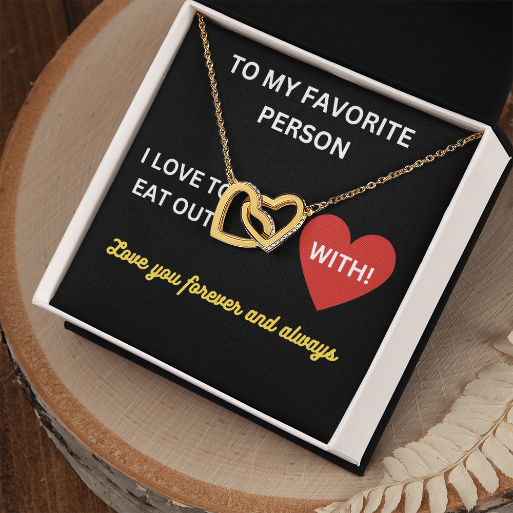 Love - My favorite person - Interlocking Hearts Necklace