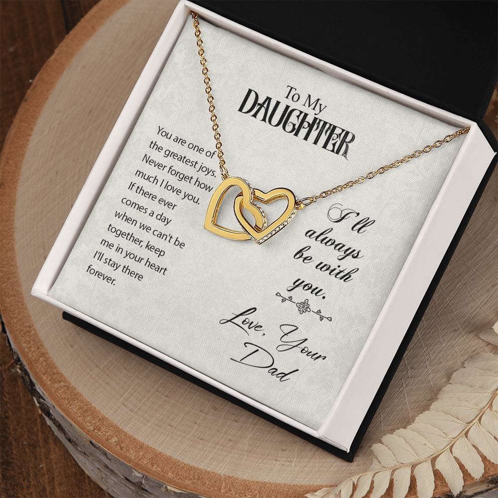 To Daughter - You are one - Interlocking Hearts Necklace