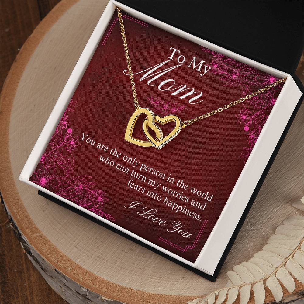 To Mom - You are - Interlocking Hearts Necklace