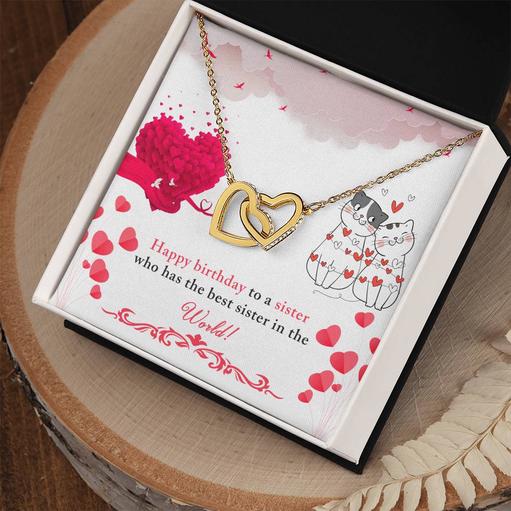 Birthday - To a sister - Interlocking Hearts Necklace