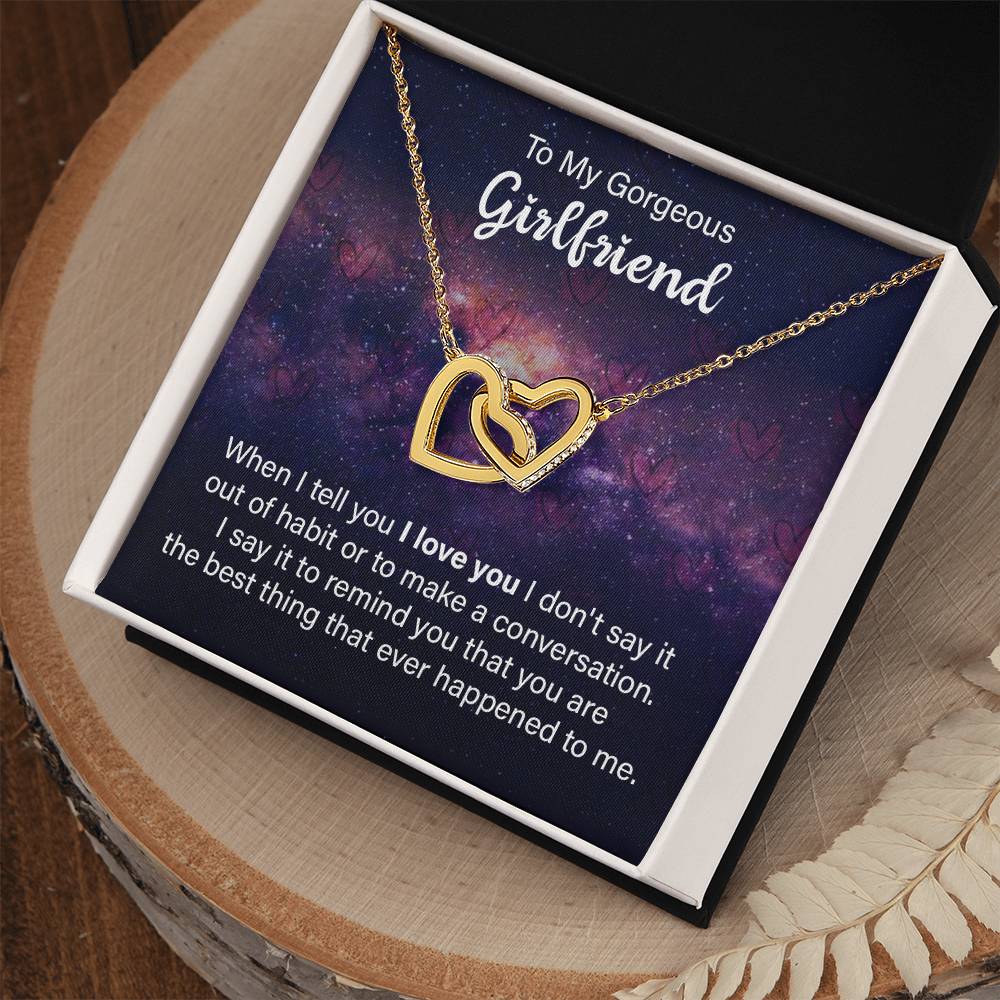 To Girlfriend - When I tell you - Interlocking Hearts Necklace