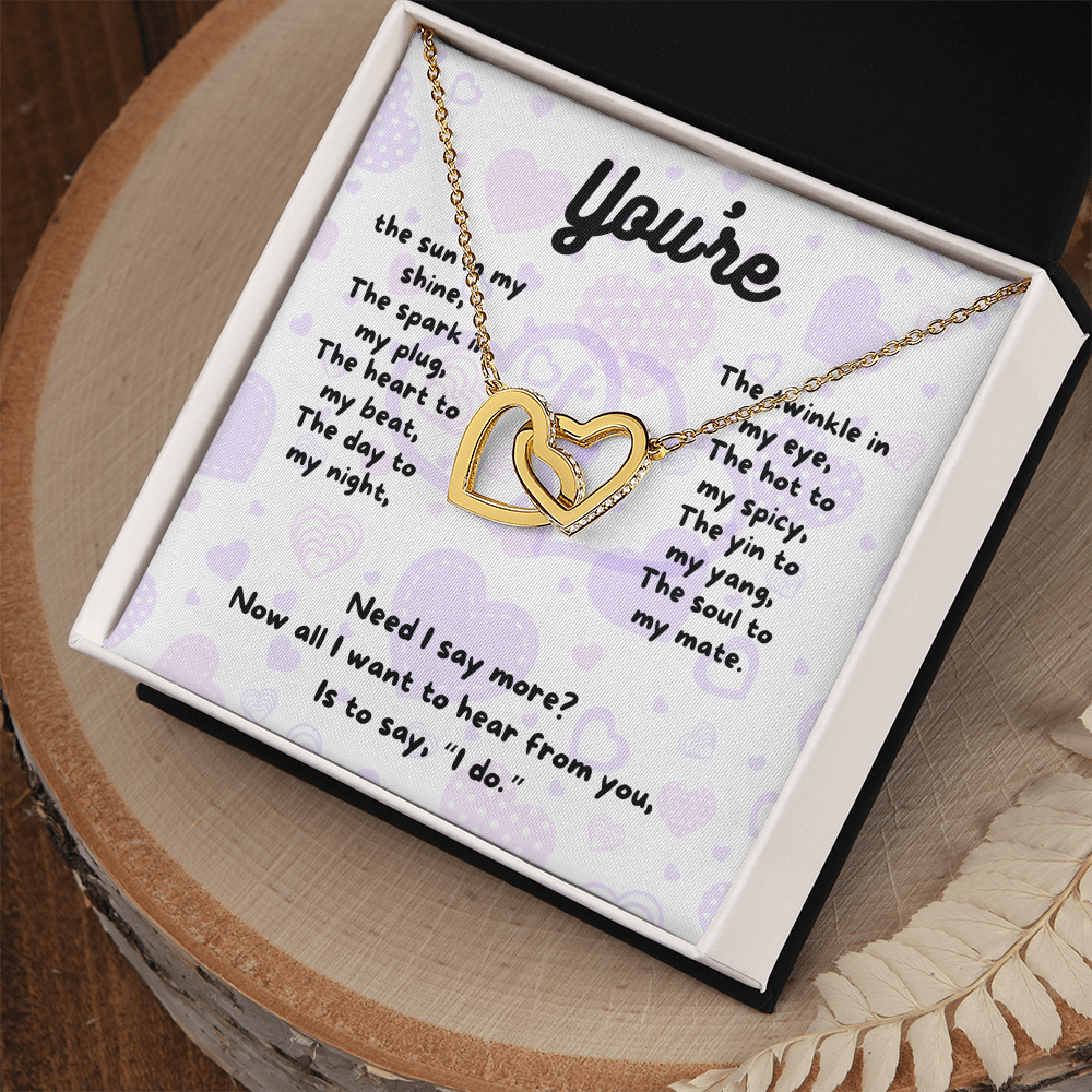 Love - You're the sun - Interlocking Hearts Necklace