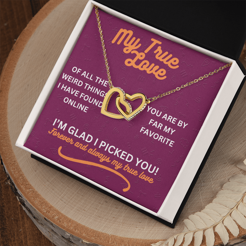 My true love - Of all the weird things - Interlocking Hearts Necklace