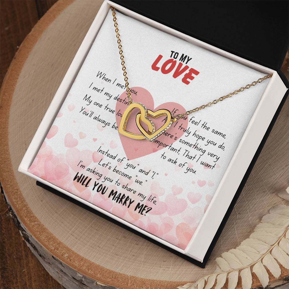 To my love - When I met you - Interlocking Hearts Necklace