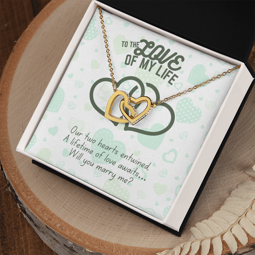 To the love of my life - Our two hearts - Interlocking Hearts Necklace