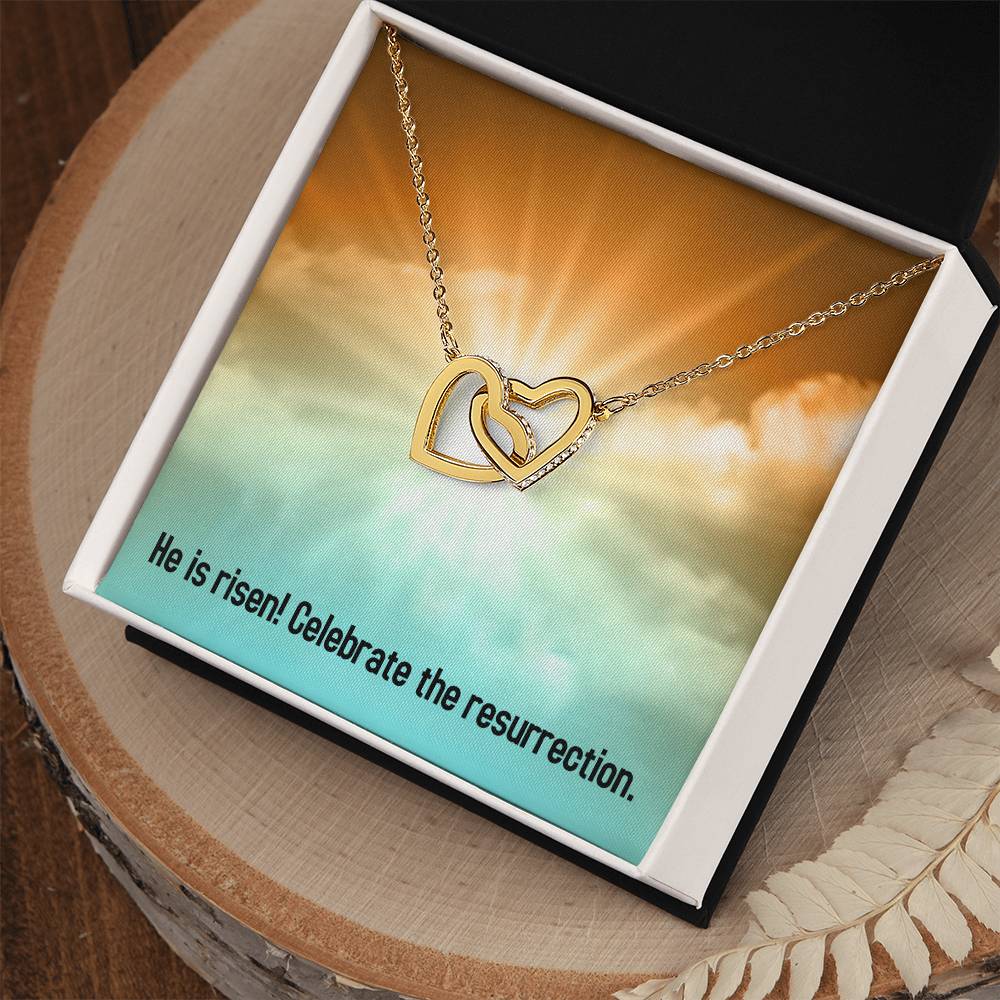 Easter - He is Risen - Interlocking Hearts Necklace