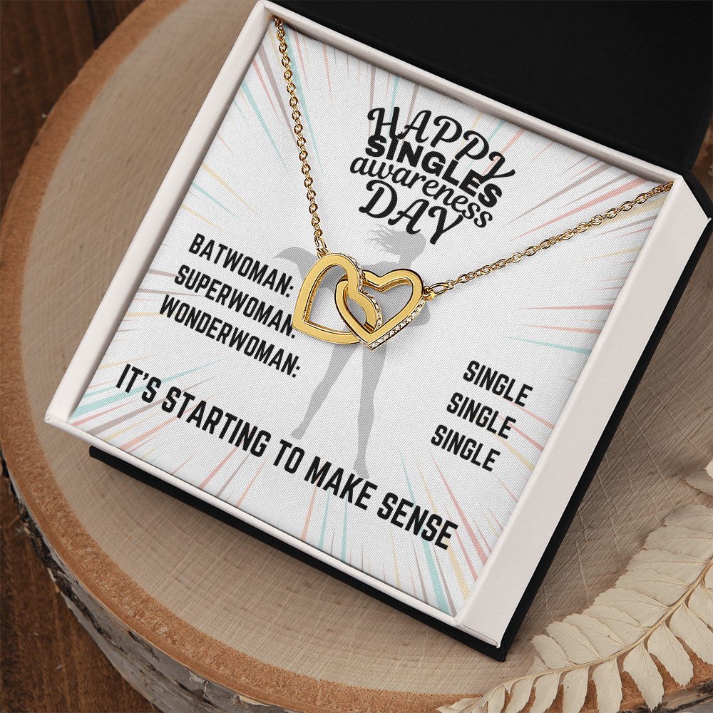 Happy Singles Awareness Day - Batwoman: Single - Interlocking Hearts Necklace