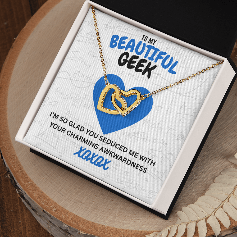 Beautiful geek - I'm so glad - Interlocking Hearts Necklace