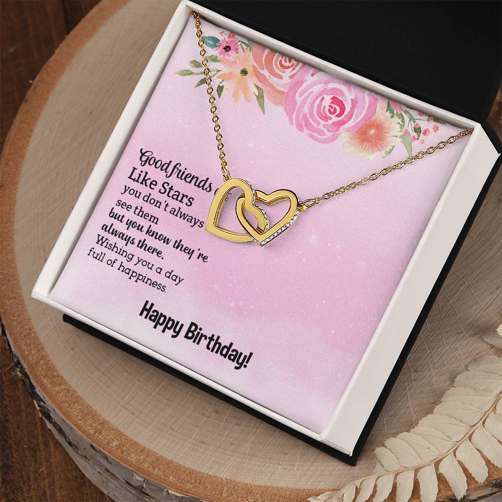 Birthday - Good friends - Interlocking Hearts Necklace