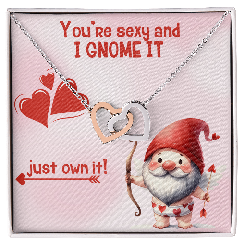 Sexy - You're sexy an I Gnome it - Interlocking Hearts Necklace