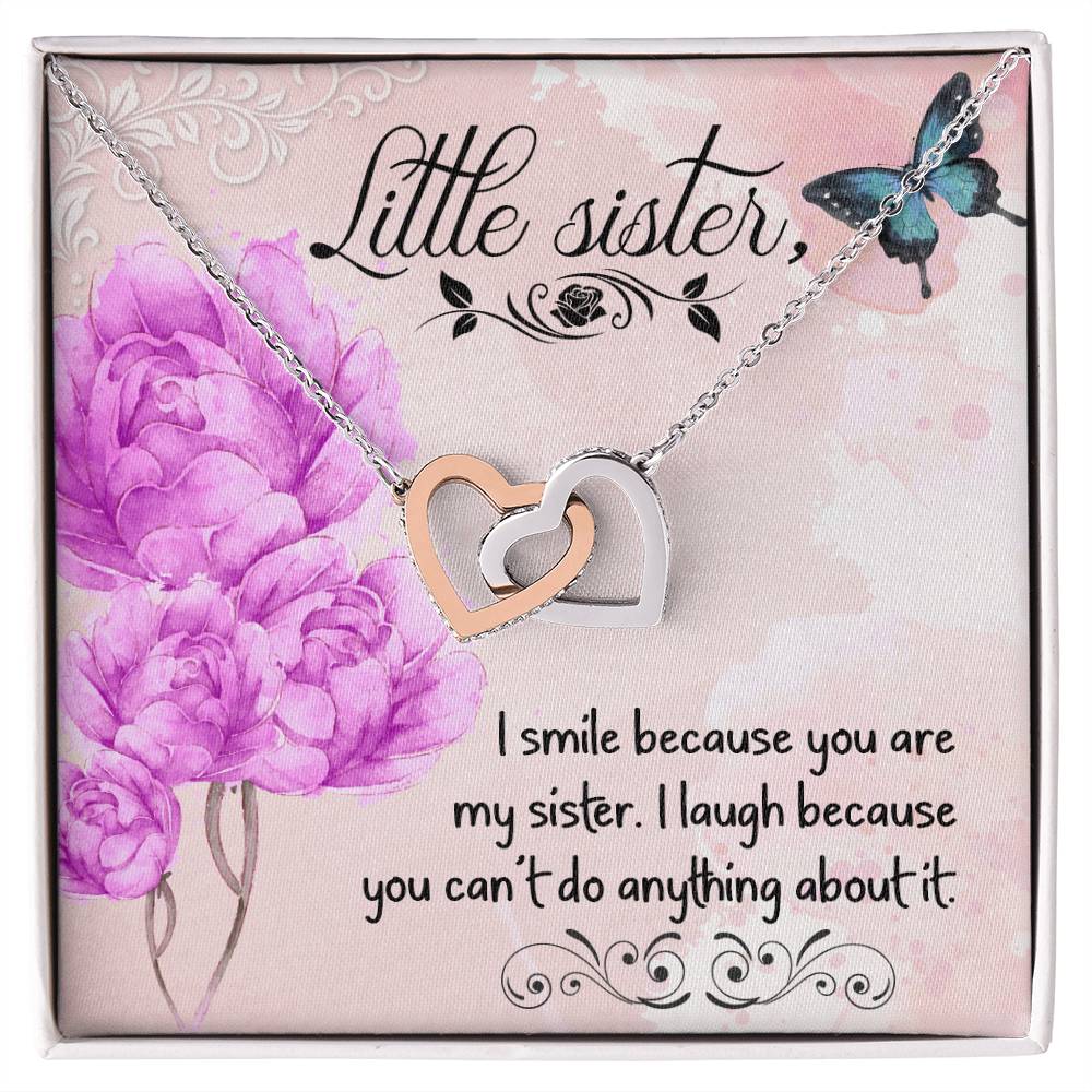 To Sister - I smile - Interlocking Hearts Necklace