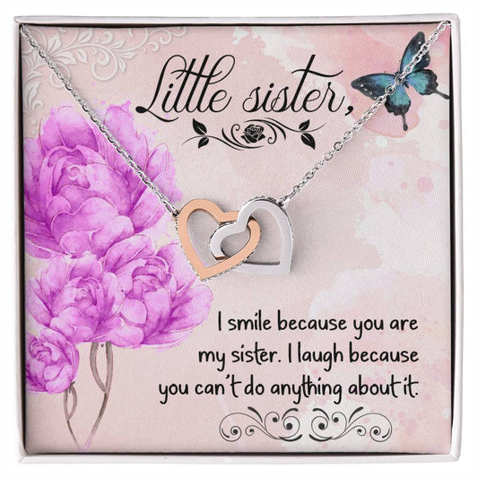 To Sister - I smile - Interlocking Hearts Necklace