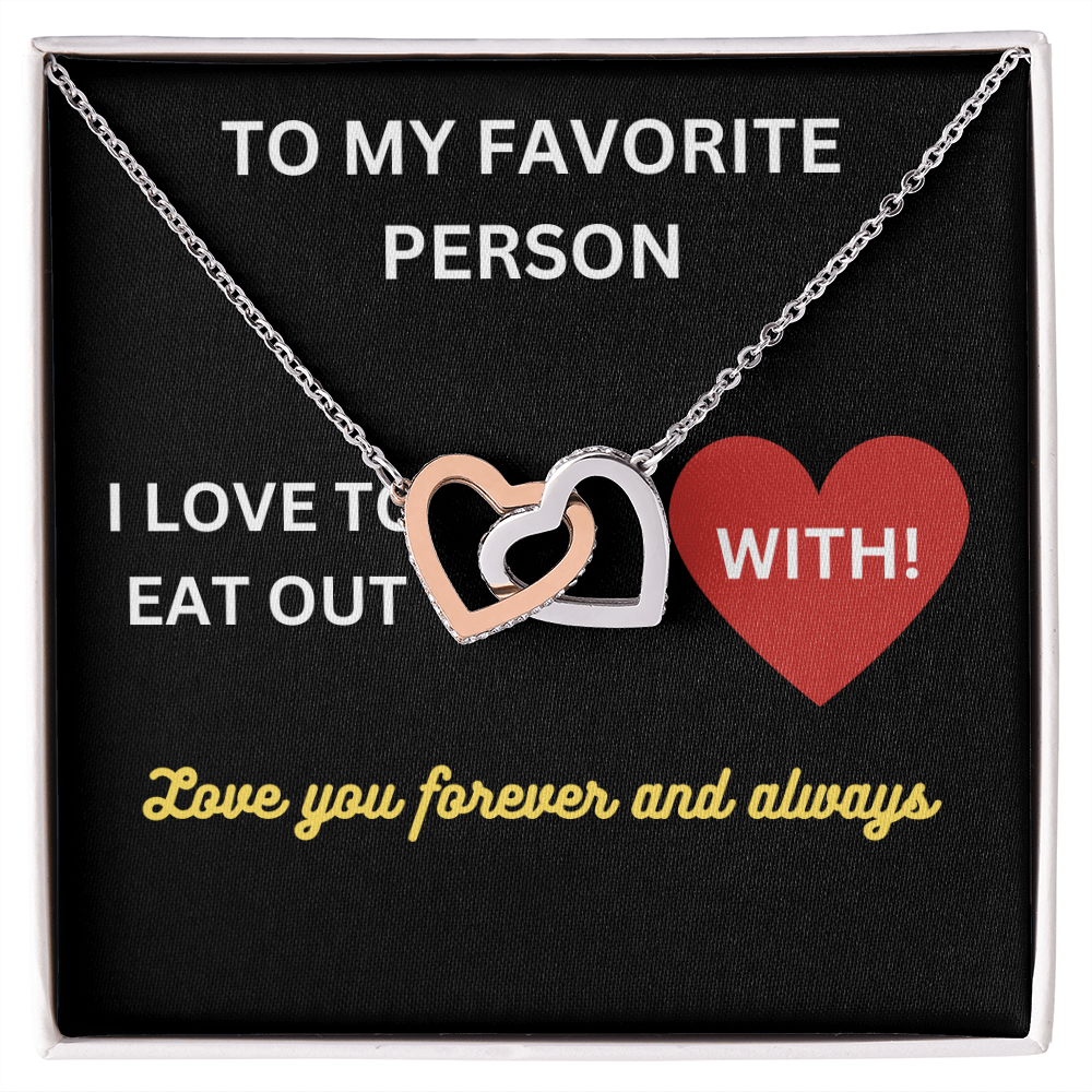 Love - My favorite person - Interlocking Hearts Necklace