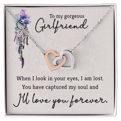 To Girlfriend - When I look - Interlocking Hearts Necklace