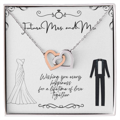 To Future Couple - Wishing you every happiness - Interlocking Hearts Necklace