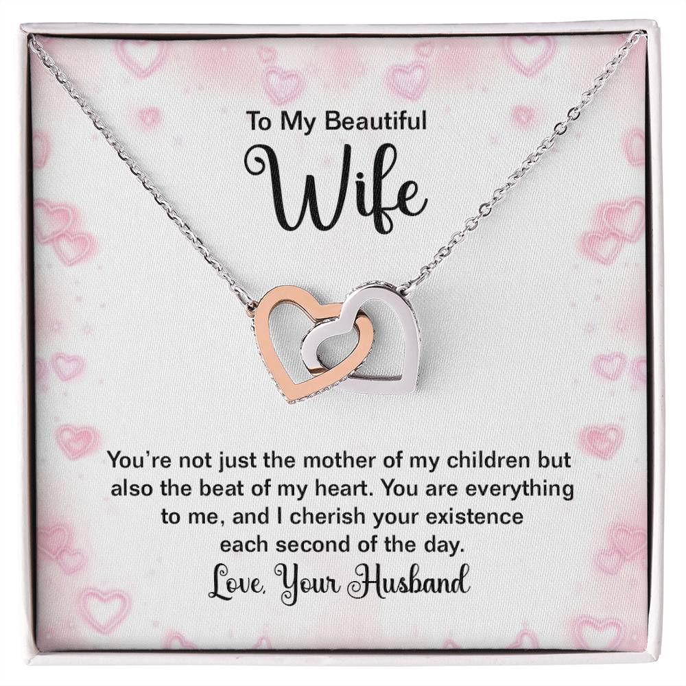 To Wife - You're not just - Interlocking Hearts Necklace