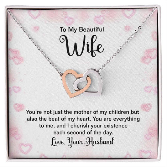 To Wife - You're not just - Interlocking Hearts Necklace