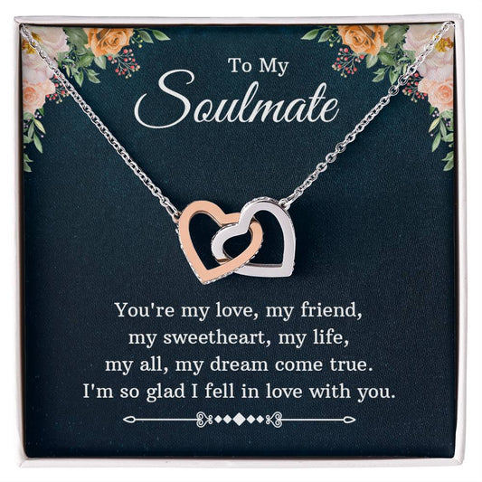 To Soulmate - You're my love - Interlocking Hearts Necklace