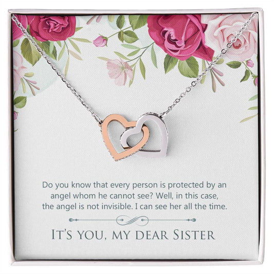 To Sister - Do you know - Interlocking Hearts Necklace