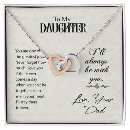 To Daughter - You are one - Interlocking Hearts Necklace