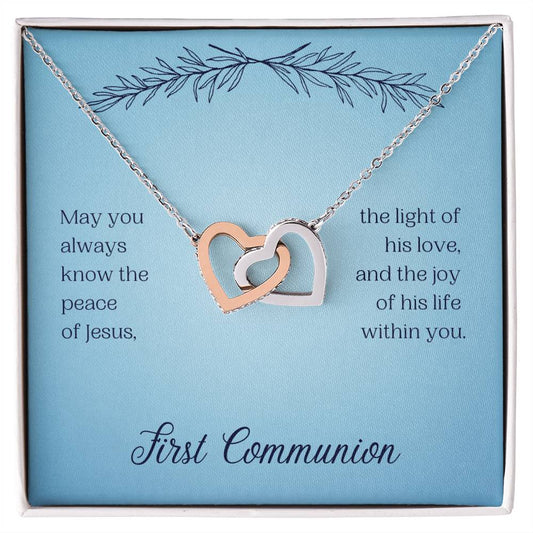 Communion - May you always - Interlocking Hearts Necklace