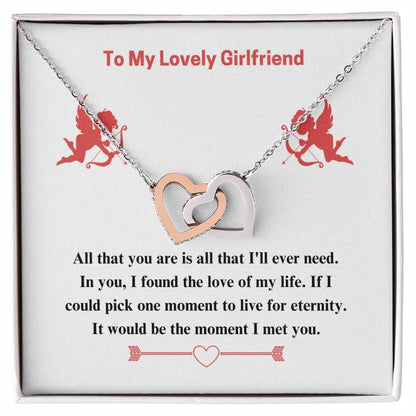 To Girlfriend - If I could - Interlocking Hearts Necklace