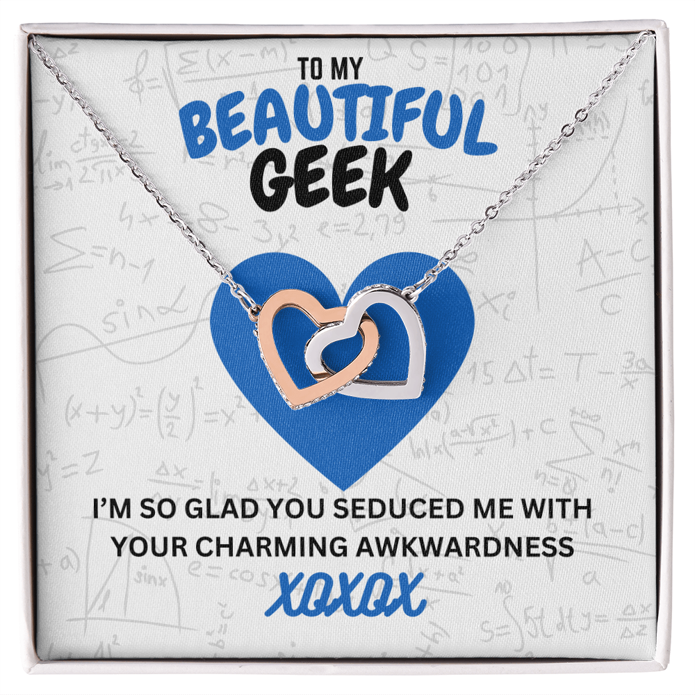 Beautiful geek - I'm so glad - Interlocking Hearts Necklace